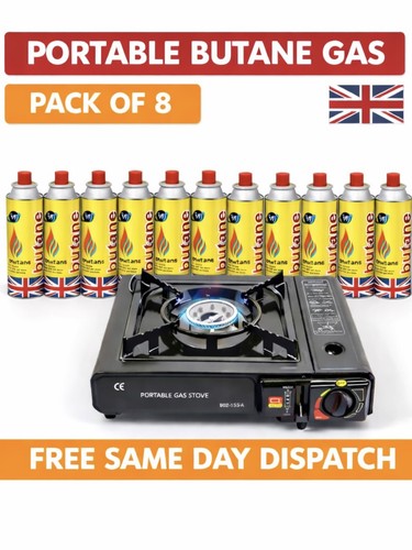 8pc can butane gas - can,