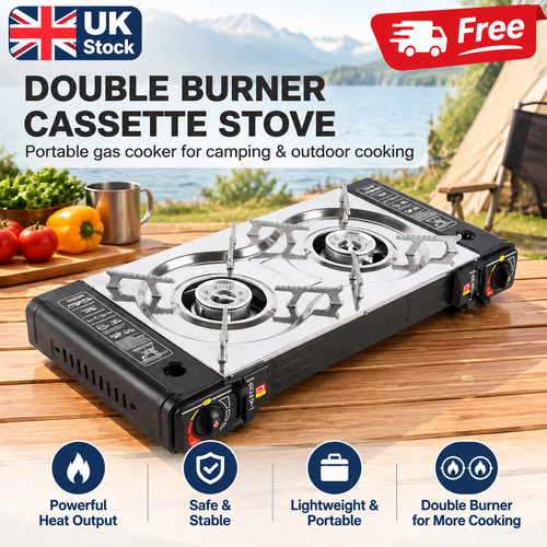 Double burner camping - camping, gas