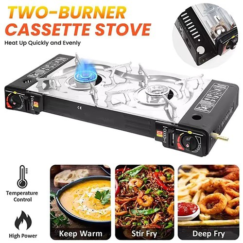 Portable double burner - portable, gas