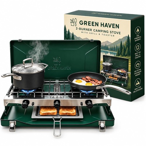 Green haven camping stove - green, |