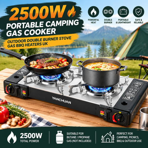 Portable camping stove - stove, double