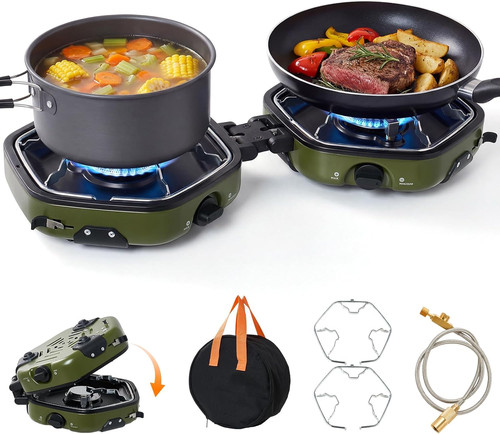 Double portable camping stove - camping,
